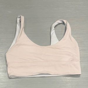 Lululemon White/Pink Align Reversible Sports Bra - Size 8 -Very Good Used